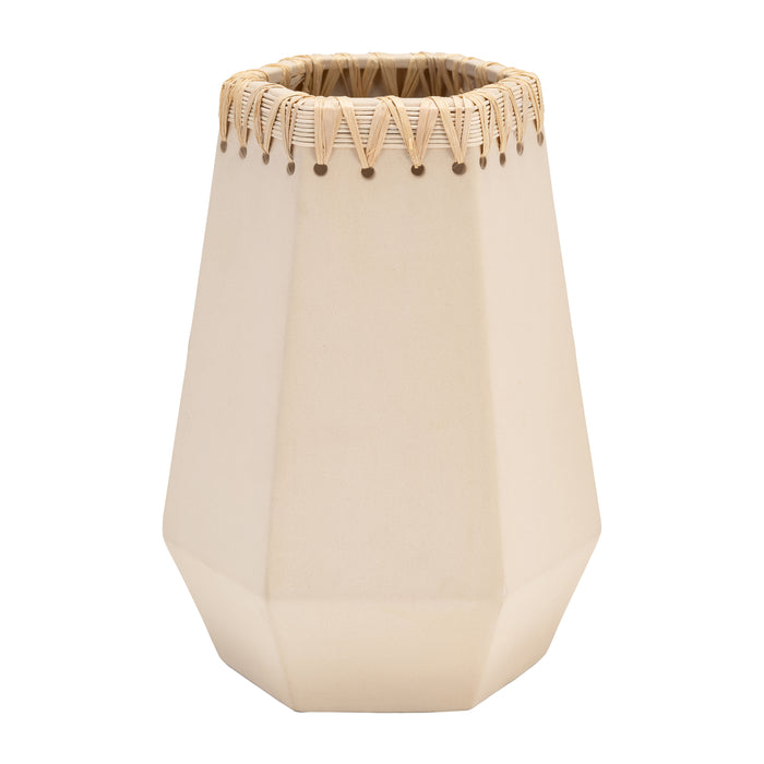 Ceramic 11\" Vase with Weaving - Natural