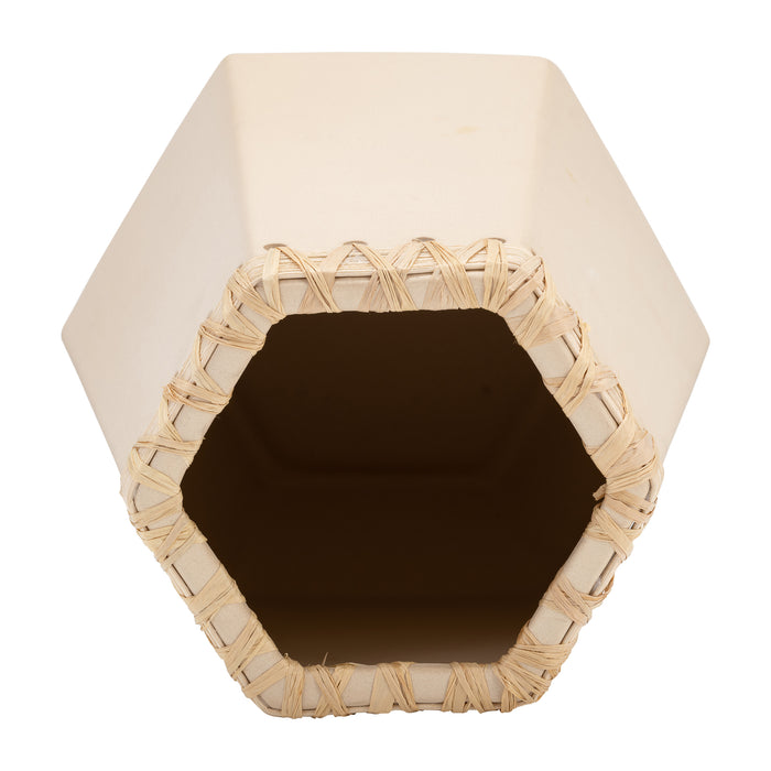 Ceramic 11\" Vase with Weaving - Natural