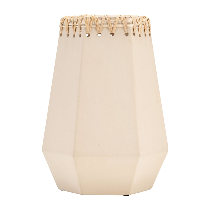 Ceramic 11\" Vase with Weaving - Natural