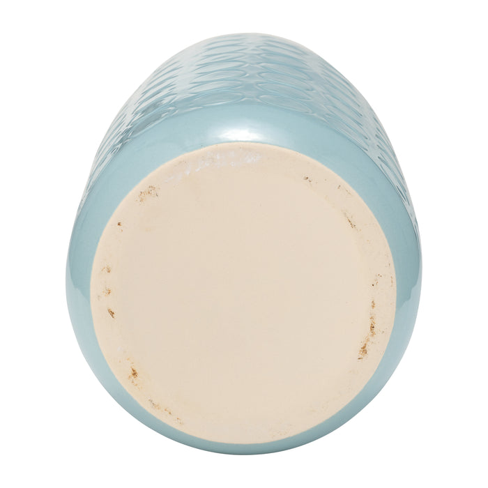 Ceramic 16\" Circles Vase - Aqua Haze