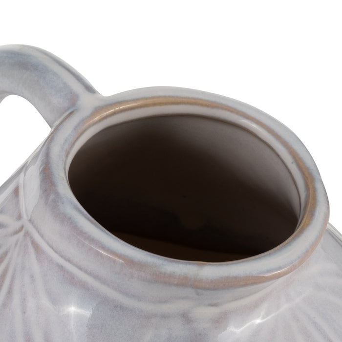 Ceramic 8\" Tribal Pitcher - Ivory