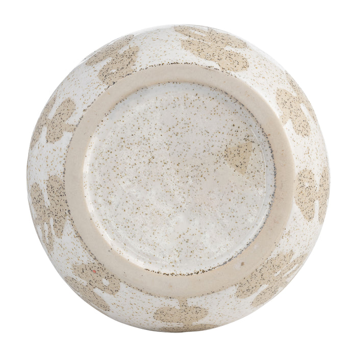 Ceramic 9\" Botanical Vase - Ivory