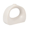Stoneware 7\" Curvy Cut-Out Vase - White