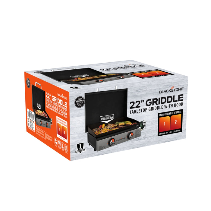 Blackstone 22\" Tabletop Griddle Stainless Steel with Hood - 1813