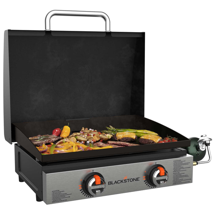 Blackstone 22\" Tabletop Griddle Stainless Steel with Hood - 1813