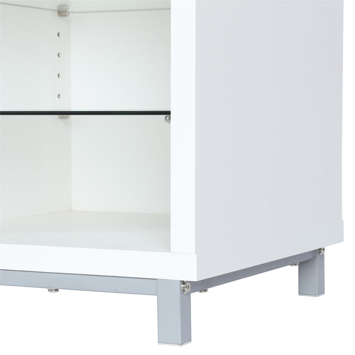 Ameriwood Home Lumina Electric Fireplace TV Stand for TVs up to 70\" - White