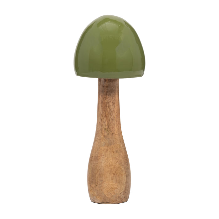 Wood 10\" Coned Mushroom - Olive