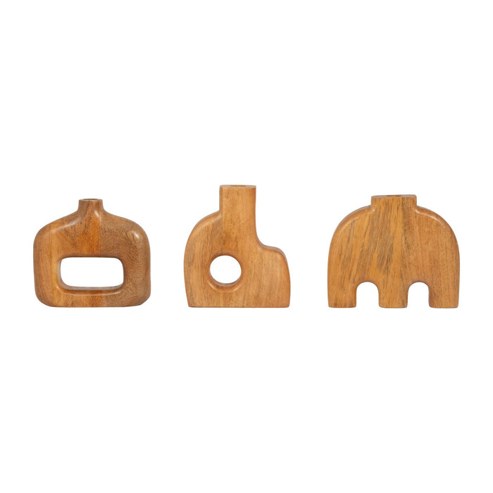 Wood 6\" Coned Mushroom - Burnt Orange