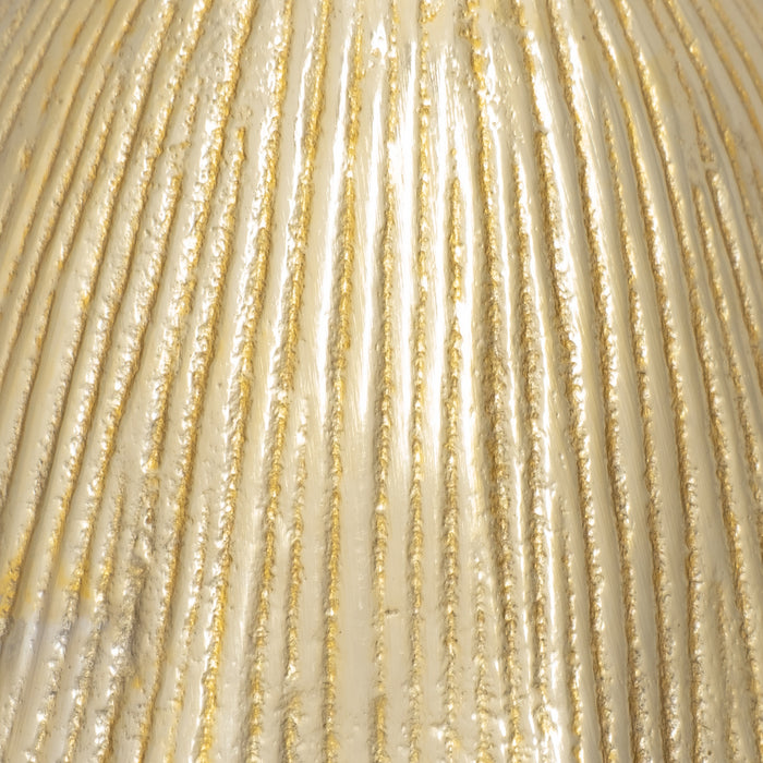 Wood 8\" Mushroom with Metal Top - Gold