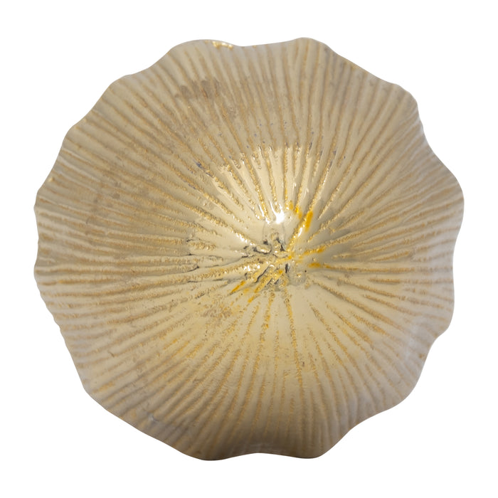Wood 8\" Mushroom with Metal Top - Gold