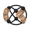 Metal 6\" Abacus Orb - Natural and Black