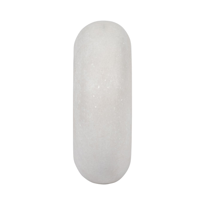 Marble 6\" Round Sculpture - White