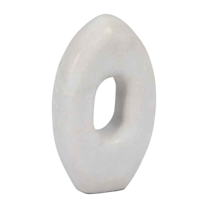 Marble 9\" Oval Sculpture - White
