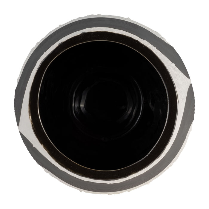 Stoneware 8\" Noir Vase - Black and White
