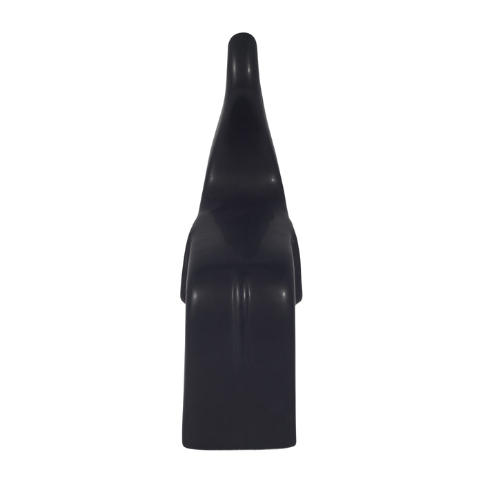 Ceramic 7\" Trunk Up Elephant - Black