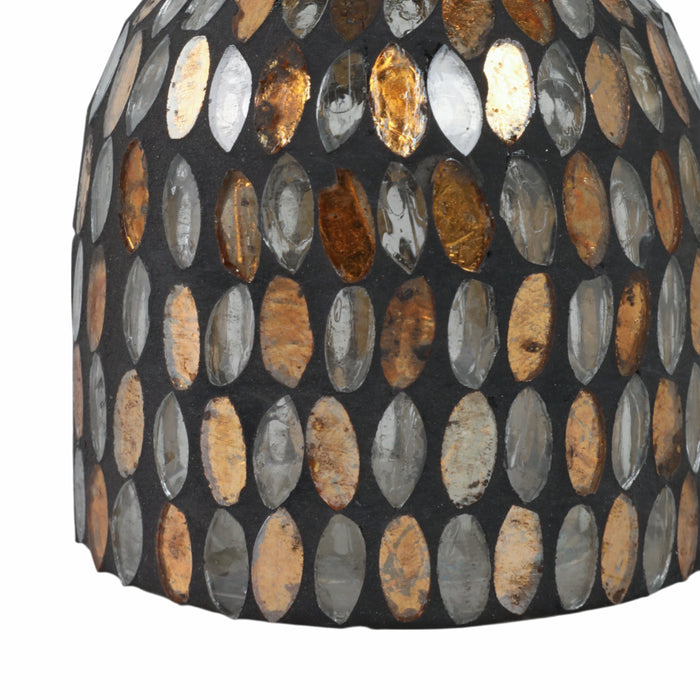 Glass 8\" Mosaic Vase - Copper