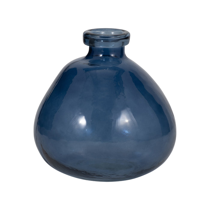 Glass 8\" Balloon Vase - Blue