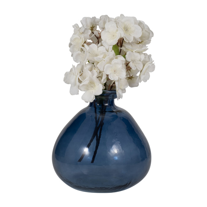 Glass 8\" Balloon Vase - Blue