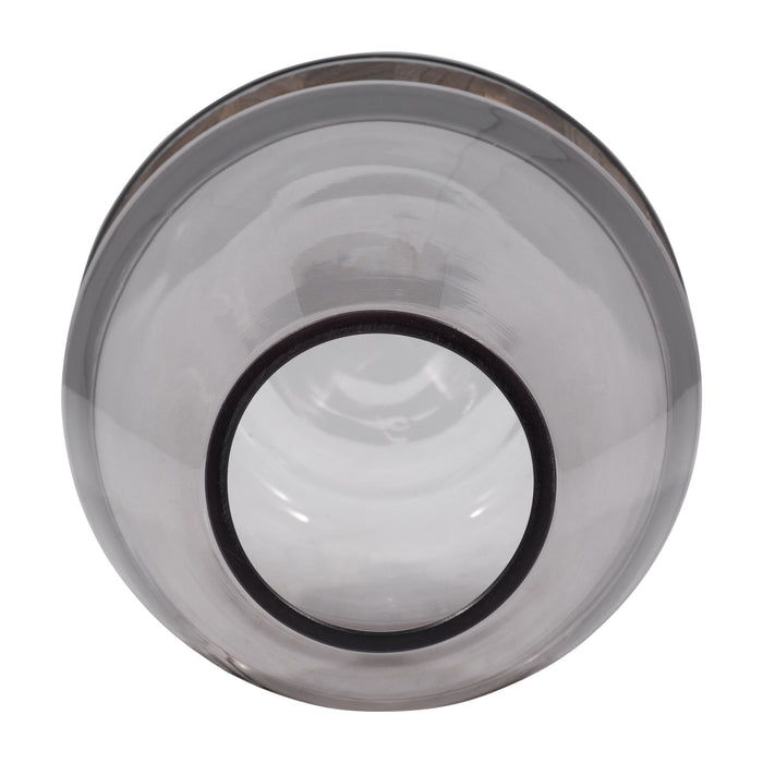 Glass 8\" Belly Vase with Wood Band
