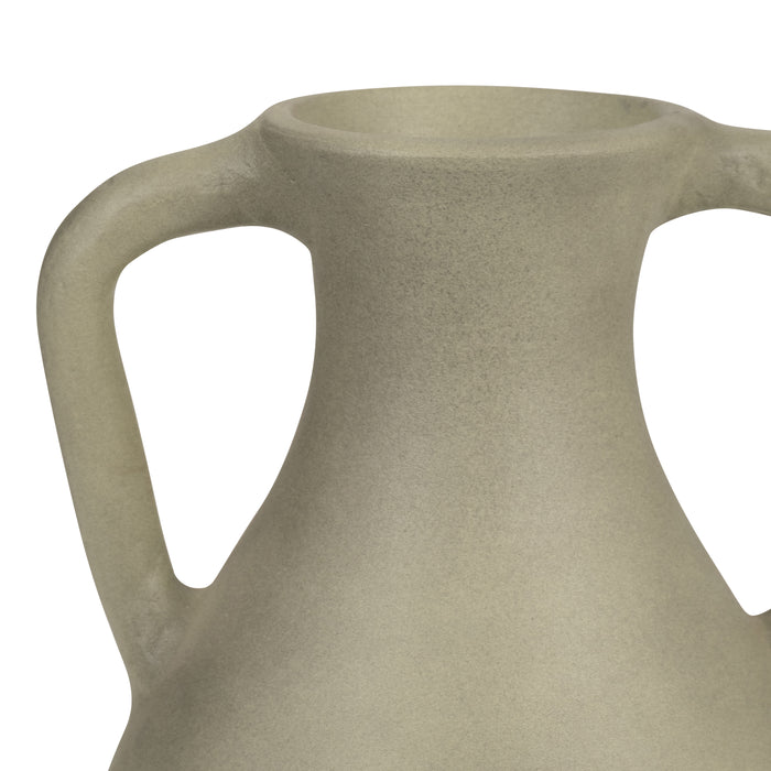 Terracotta 11\" Jug Vase with Handles - Sage Green