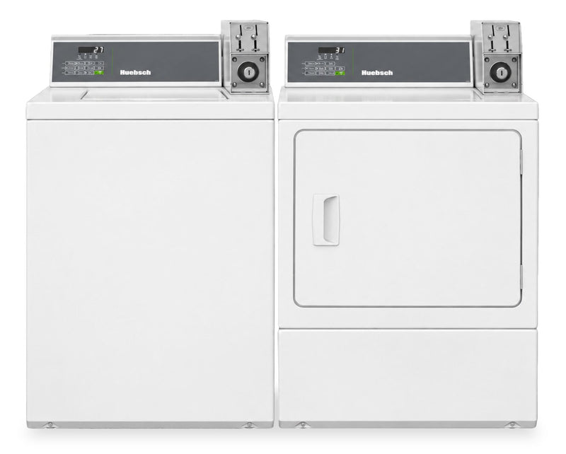 Huebsch® Coin Drop Top Load Washer and Electric Dryer – White
