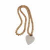 Wood 36\" Small Bead Garland with Marble Heart - Brown
