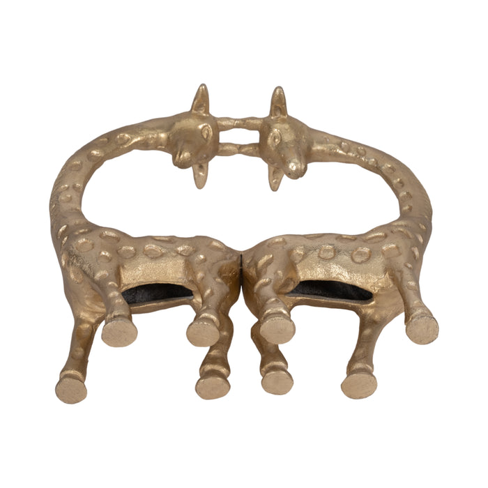 Metal 10\" Giraffe Couple - Gold