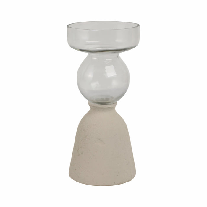 Ecomix Glass 9\" Vase - Ivory