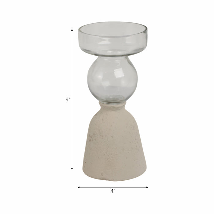 Ecomix Glass 9\" Vase - Ivory