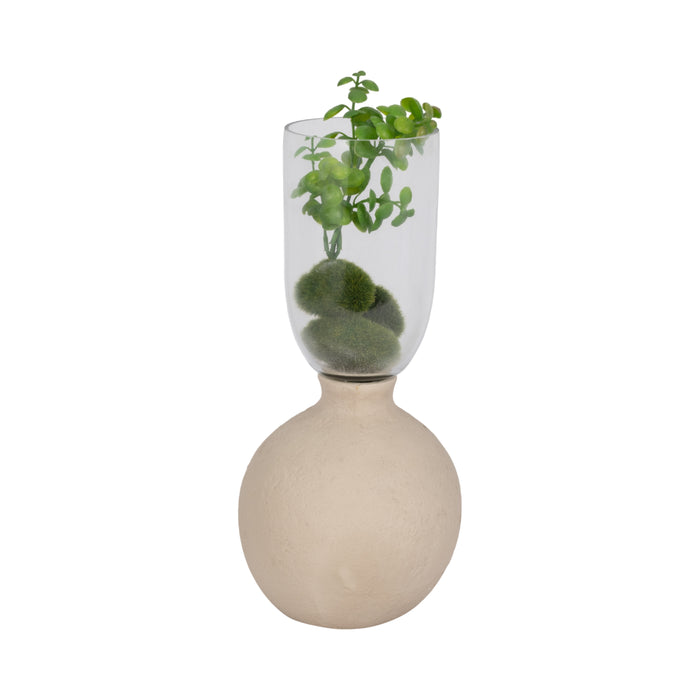 Ecomix Glass 13\" Vase - Ivory