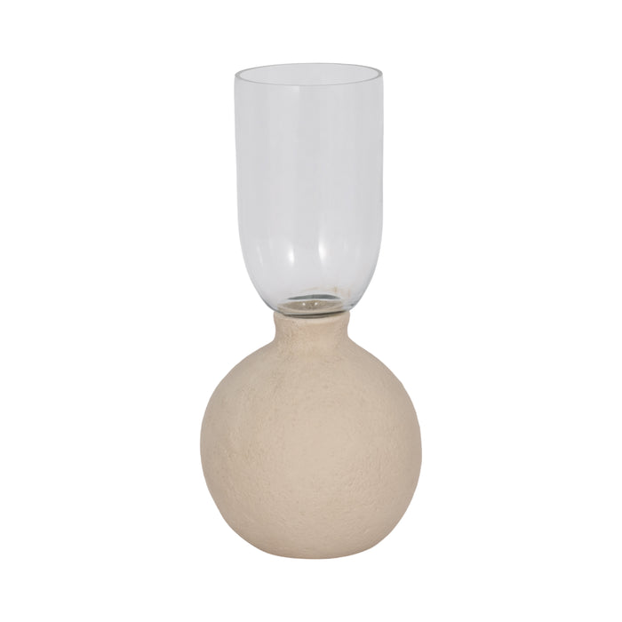 Ecomix Glass 13\" Vase - Ivory
