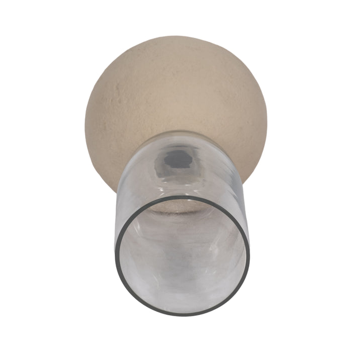 Ecomix Glass 13\" Vase - Ivory