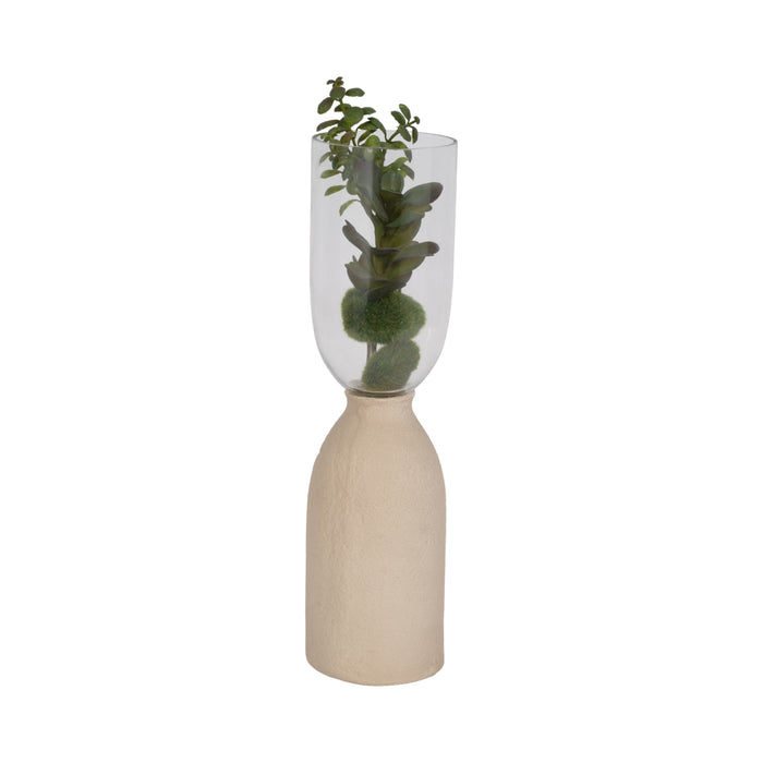 Ecomix Glass 15\" Vase - Ivory