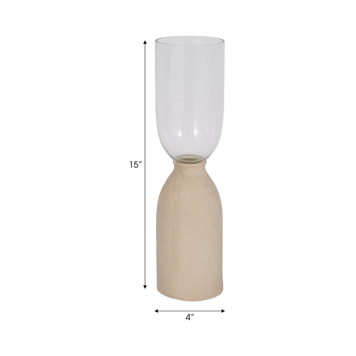 Ecomix Glass 15\" Vase - Ivory