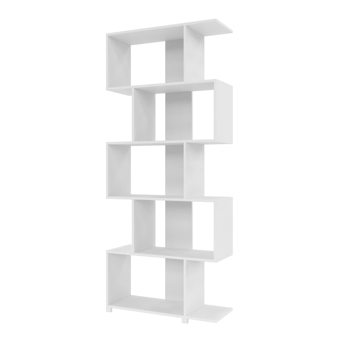 Manhattan Comfort Charming Petrolina Z Bookcase with 5 Shelves - White