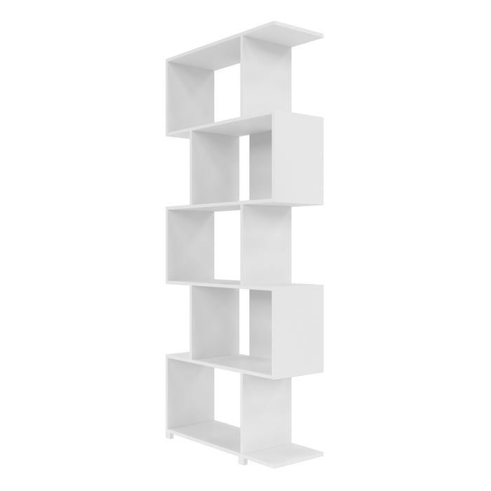 Manhattan Comfort Charming Petrolina Z Bookcase with 5 Shelves - White