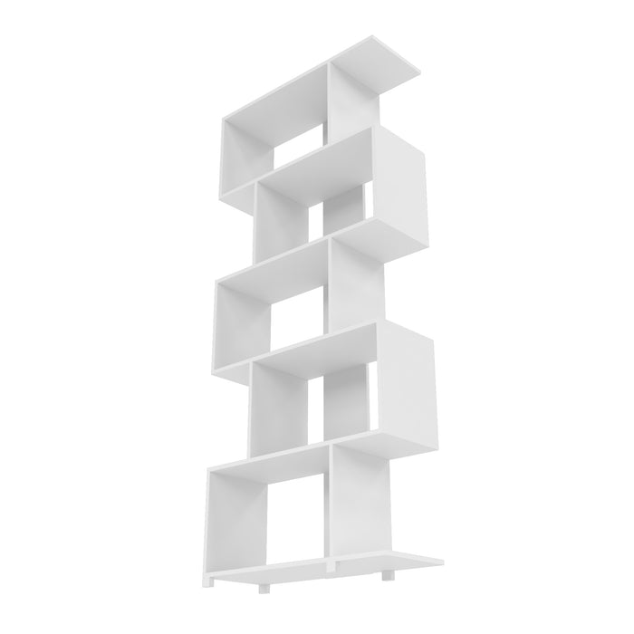 Manhattan Comfort Charming Petrolina Z Bookcase with 5 Shelves - White