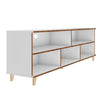 Manhattan Comfort Warren 70.87\" TV Stand with 5 Shelves - White & Oak