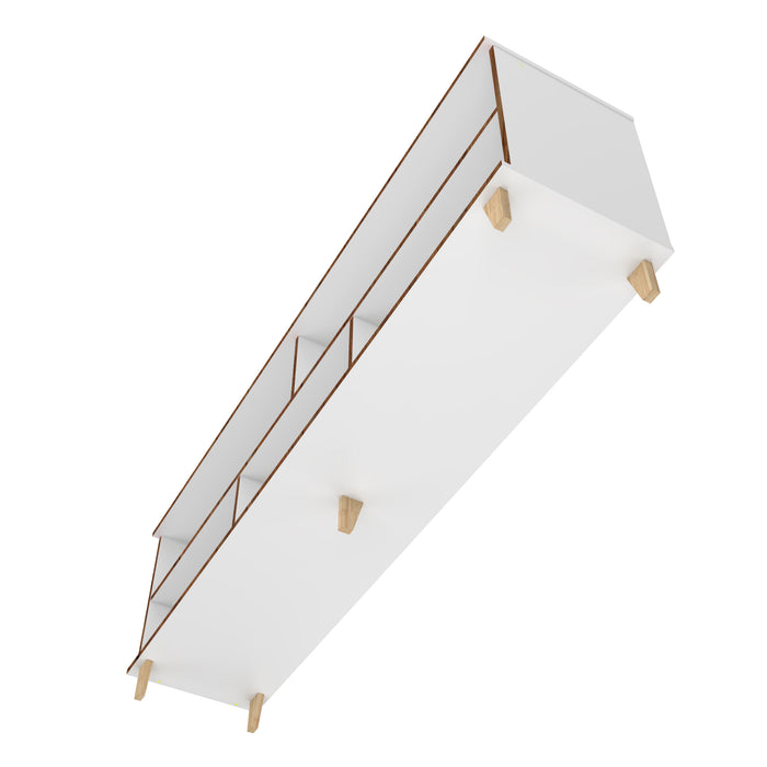 Manhattan Comfort Warren 70.87\" TV Stand with 5 Shelves - White & Oak