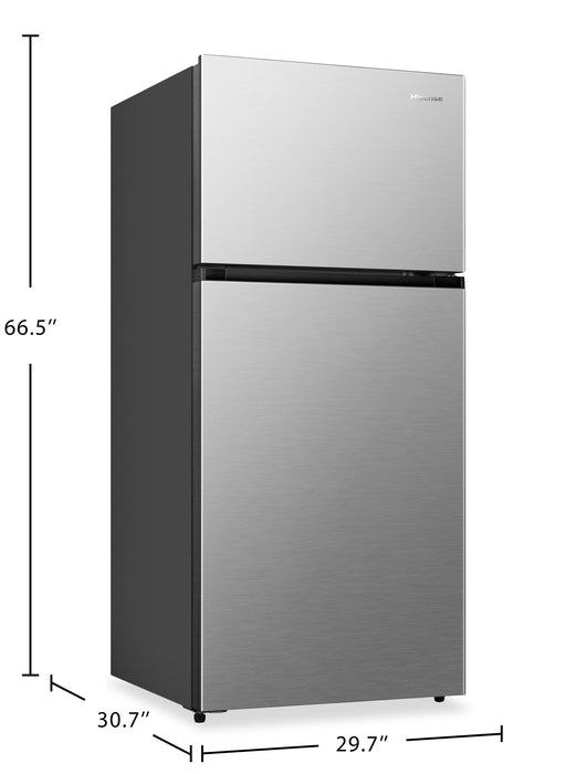 Hisense 30” 21.2 Cu. Ft. Full-Depth Top-Mount Refrigerator – Stainless Steel - RT21N3ESE