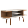 Manhattan Comfort Utopia 53.14\" TV Stand with Splayed Wooden Legs & 4 Shelves - Off White & Maple Cream