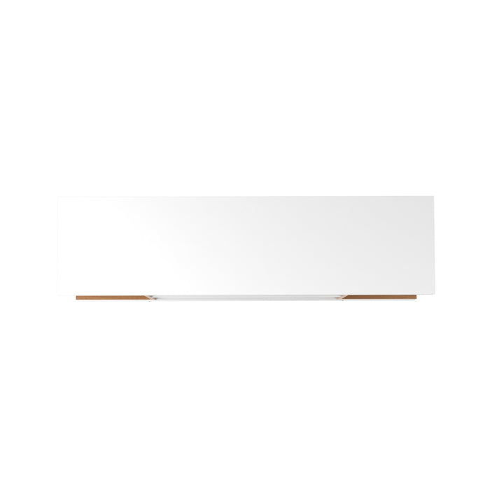 Manhattan Comfort Utopia 53.14\" TV Stand with Splayed Wooden Legs & 4 Shelves - White Gloss & Maple Cream