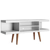 Manhattan Comfort Utopia 53.14\" TV Stand with Splayed Wooden Legs & 4 Shelves - White