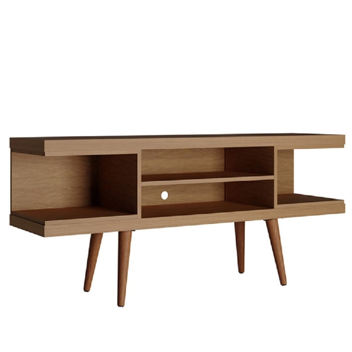 Manhattan Comfort Utopia 53.14\" TV Stand with Splayed Wooden Legs & 4 Shelves - Maple Cream