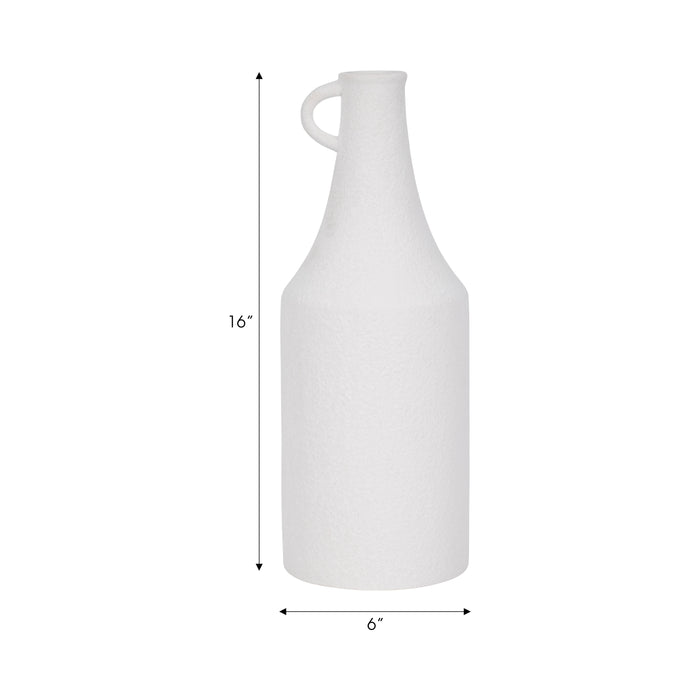 Dolomite 16\" Rough Textured Bottle Vase - White