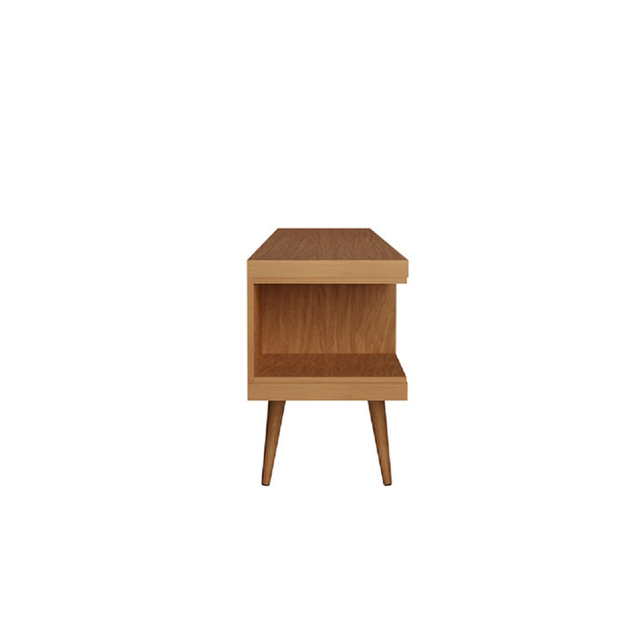 Manhattan Comfort Utopia 70.47\" TV Stand with Splayed Wooden Legs & 4 Shelves - Maple Cream