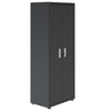 Manhattan Comfort Fortress Textured Metal 75.4\" Garage Cabinet with 4 Adjustable Shelves - Charcoal Grey