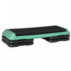 Soozier 43\" Adjustable Aerobic Platform Stepper 3 Level with Risers 4” 6” 8” Cardio Fitness Trainer Workout Step Home Gym Exercise, Black Green