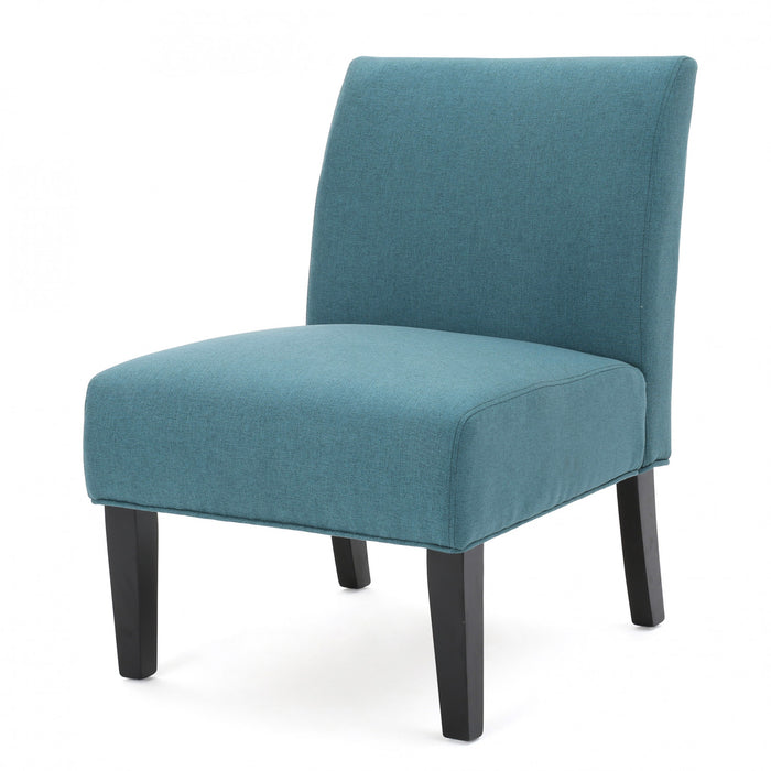 Oliver Linen-look Fabric Accent Chair With Rubberwood Legs - Teal