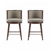 Evalyn Modern Wood Upholstered Counter Stool in Cream - Set of 2